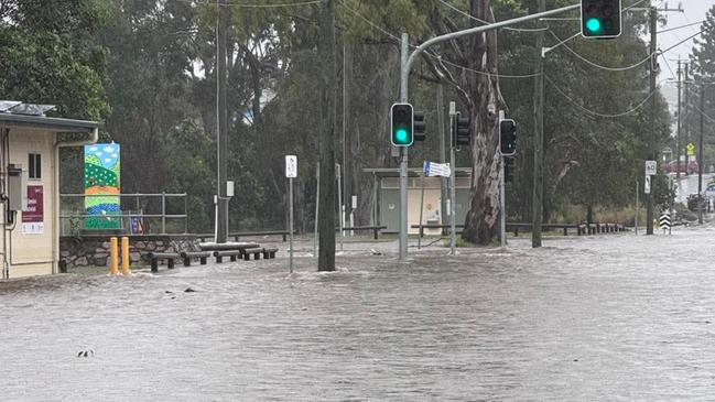 Flooding at Norths Rugby Club's Hugh Courtney Oval. Picture: Contributed