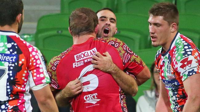 MELBOURNE, AUSTRALIA - JUNE 27: Nick Frisby of the Reds celebrates after scoring a try during the round 17 Super Rugby match between the Rebels and the Reds at AAMI Park on June 27, 2014 in Melbourne, Australia. (Photo by Scott Barbour/Getty Images)