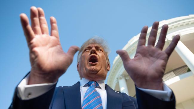 US President Donald Trump speaks as he departs the White House in Washington, DC, on July 29, 2020 en route to Texas. Picture: AFP