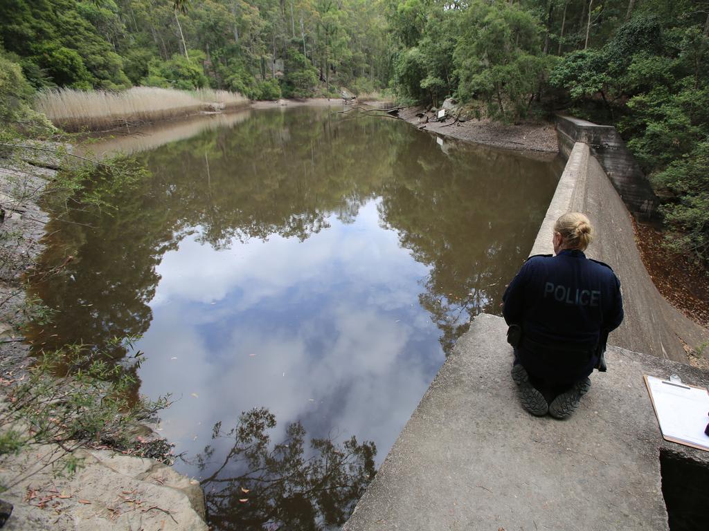 Officers at the dam where Melissa’s body was found. Picture: NSW Police Force