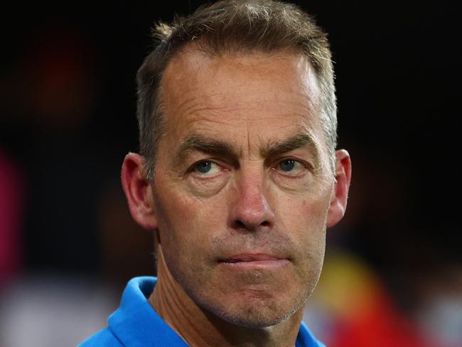 GOLD COAST, AUSTRALIA - APRIL 23: North Melbourne coach Alastair Clarkson looks on during the round six AFL match between Gold Coast Suns and North Melbourne Kangaroos at Heritage Bank Stadium, on April 23, 2023, in Gold Coast, Australia. (Photo by Chris Hyde/Getty Images)