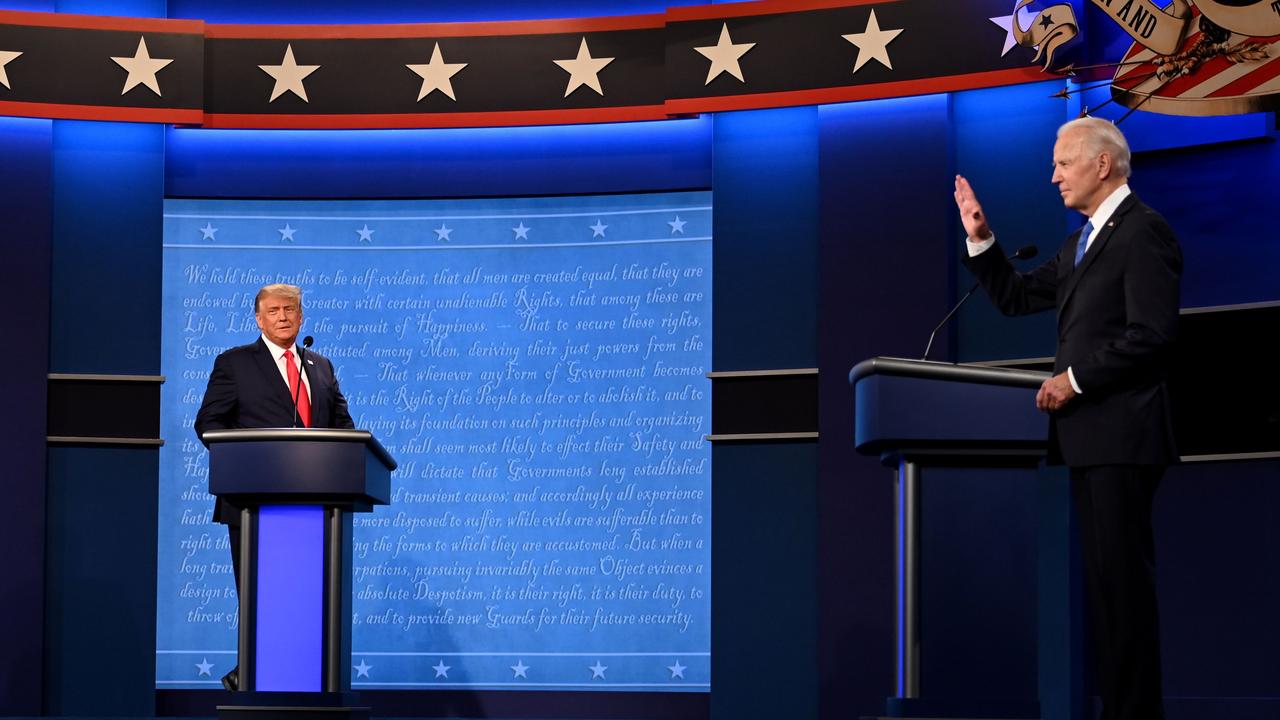 Donald Trump and Joe Biden square off. Picture: Jim Watson/AFP