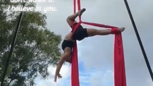 Leonie Ceraolo performs aerial acrobatic tricks at events. Picture: Instagram