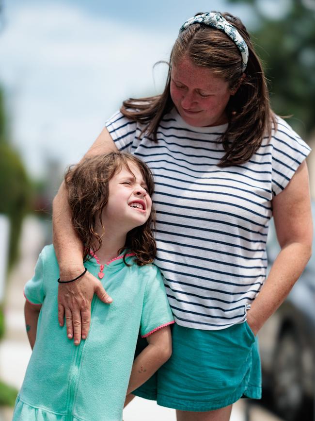 Meghan Budden, 43, and her daughter June, 5. Picture: Hannah Beier