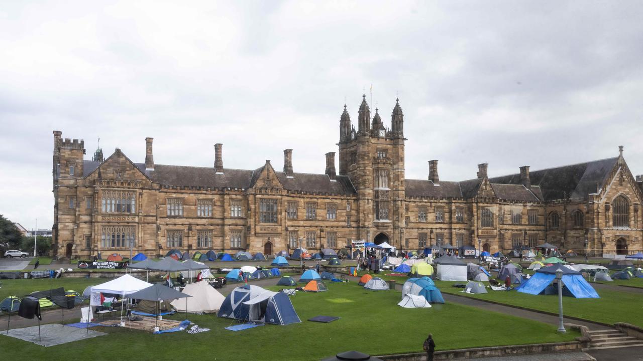 An estimated 90 tents are at the University of Sydney.Picture: NewsWire / Monique Harmer