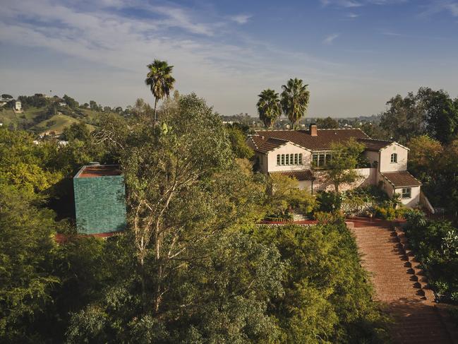 The exterior of Flamingo Estate, set in the hills of Los Angeles.