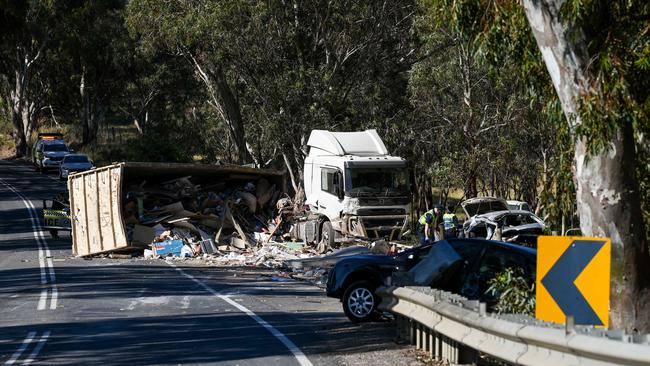 Major Crash at the scene on Main South Rd. Photo: Naomi Jellicoe