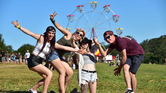 Monique Binns, Tullia Wild, Emily Bussey and Kallen Tjaden at the Big Pineapple Music Festival in 2016.