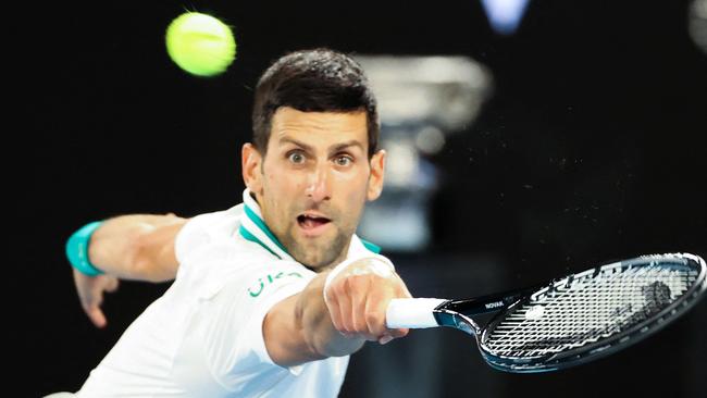 Novak Djokovic will be shooting for his 10th Australian Open and 21st grand slam title if he plays in Melbourne in January. Picture: David Gray/AFP