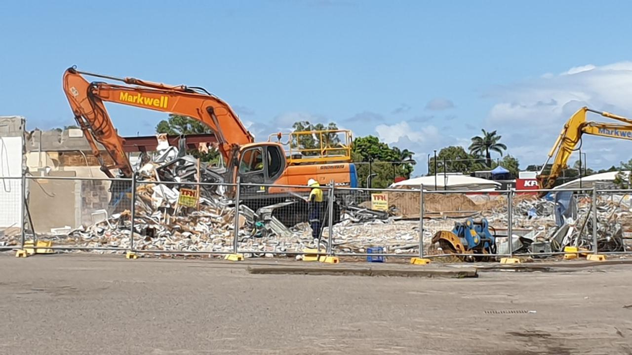 The final stages of demolition of the old Woolworths building in Rasmussen will make way for Stage 2 of Riverway Plaza. Photo: Supplied