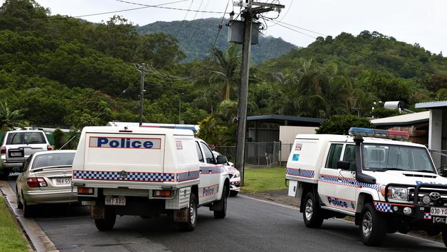 Cairns police establish a crime scene at White Rock, a suburb notorious for crime. Picture: Peter Carruthers