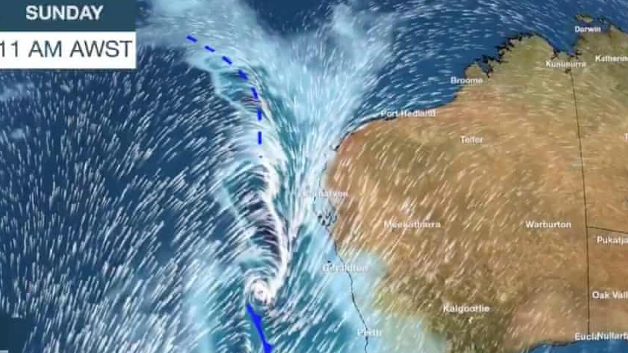 The remnants of Tropical Cyclone Mangga will smash the entire 3000km of Western Australia's coastline. Picture: BOM