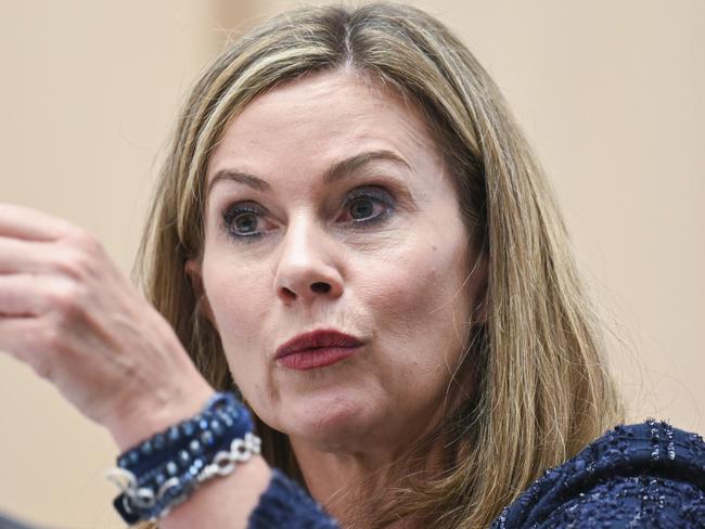 CANBERRA, Australia, NewsWire Photos. May 30, 2024: eSafety Commissioner, Julie Inman Grant appears before Senate Esitmates at Parliament House in Canberra. Picture: NewsWire / Martin Ollman