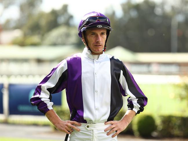 SYDNEY, AUSTRALIA - APRIL 27: Ben Looker riding Everyone's A Star prepares for Race 2 Midway during Sydney Racing at Rosehill Gardens on April 27, 2024 in Sydney, Australia. (Photo by Jeremy Ng/Getty Images)