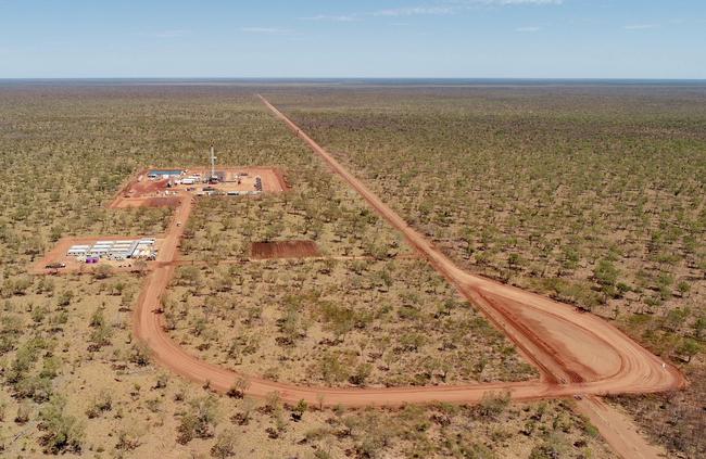 Kyalla 117, 600km south-east of Darwin, between Daly Waters and Elliott, is the first of two new Origin Energy appraisal wells to be fracked in the Beetaloo Basin. Picture: Supplied