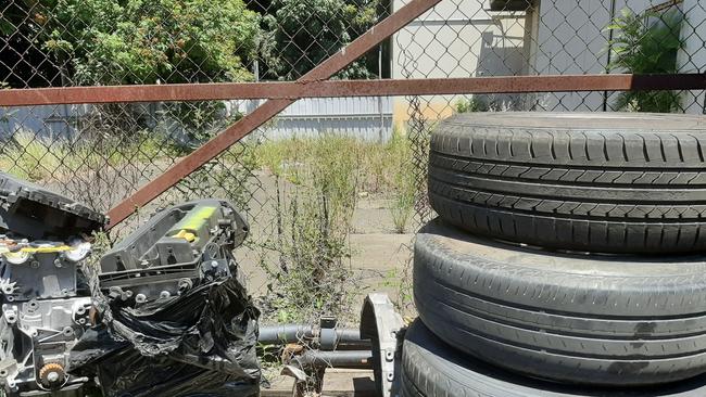 Thieves cut through a side fence to enter the business.