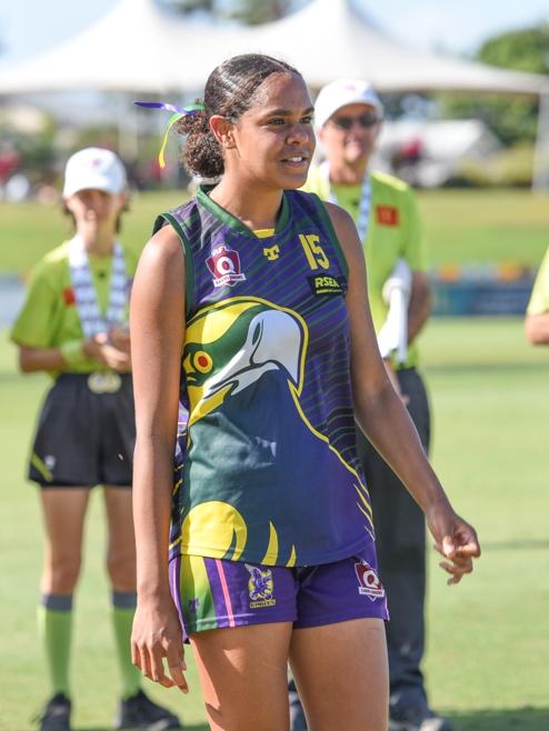 Nelly Anu of The Cape York Eagles won the best on ground for the Under 17 Girls AFL Cairns grand final. Picture: Supplied