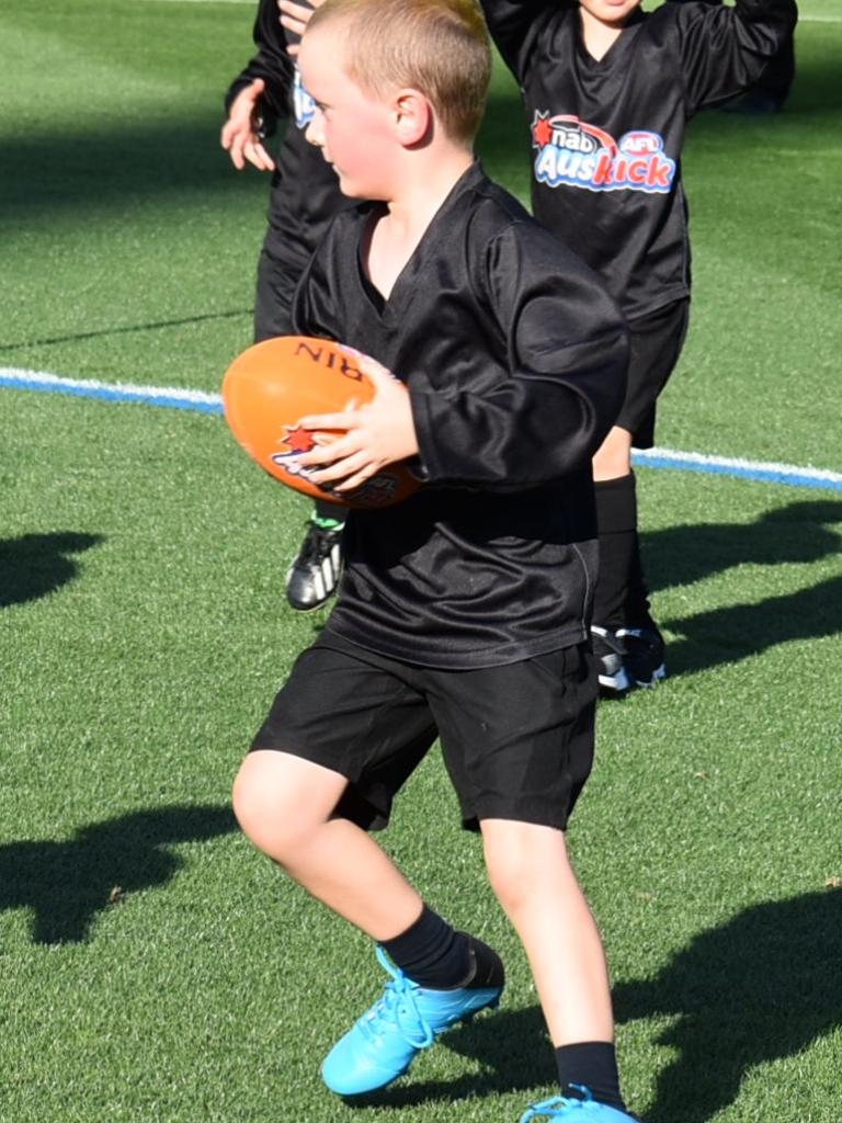 SA Little Legend Patrick England, 6, Salisbury Football Club, was proud to be out on Adelaide Oval playing at half time with Auskick. Picture supplied.