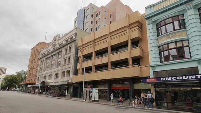 The site of the Hyatt Centric hotel development in the Elizabeth St bus mall, Hobart.