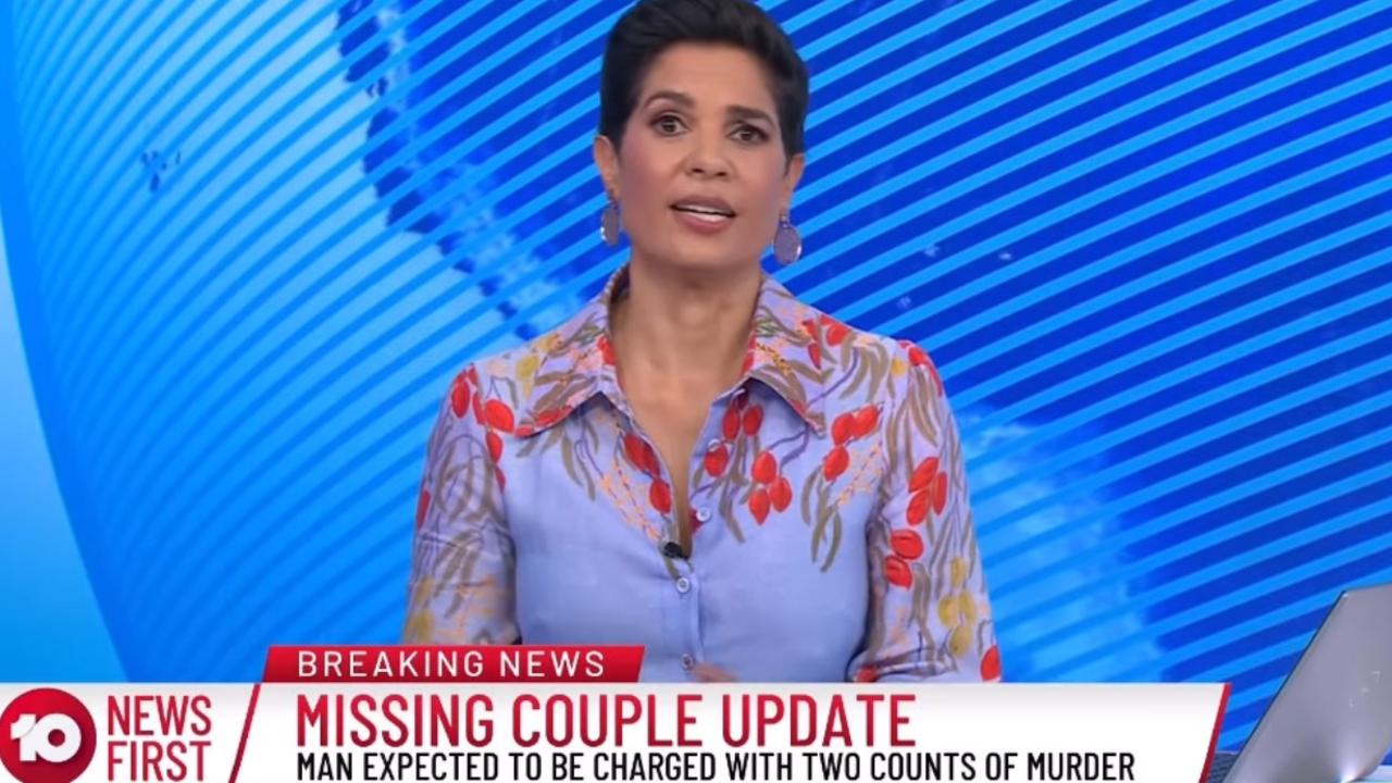 Channel 10 newsreader Narelda Jacobs had to announce her colleague had allegedly been murdered live on air.{Picture: Channel 10.