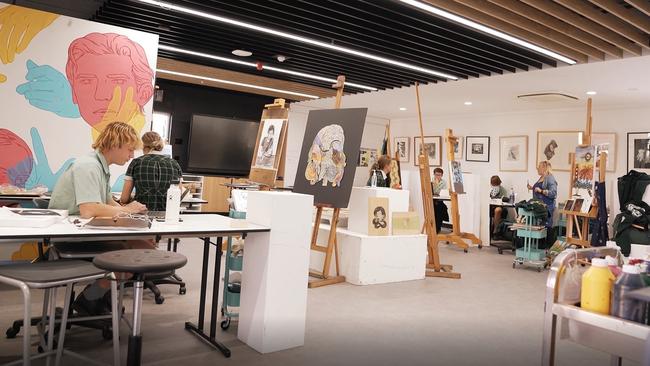 Students in the creative arts class at Westminster School in the arts and media centre being opened on Tuesday. Picture supplied