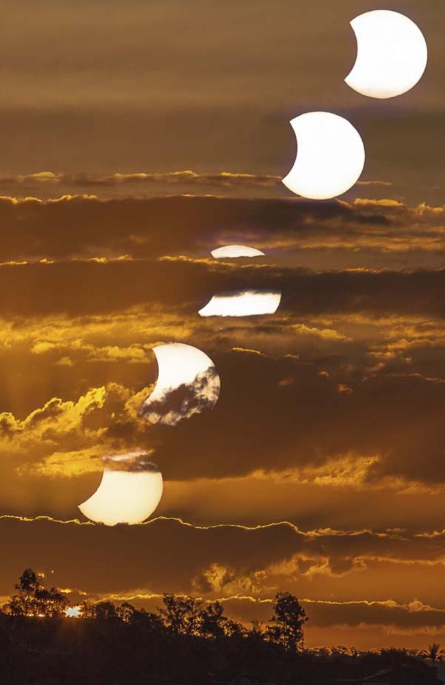 Solar eclipse ... The 2014 Central West Astronomical Society AstroFest, David Malin Photography Awards: "Partial Solar Eclipse Sunset Series" by Stephen Mudge