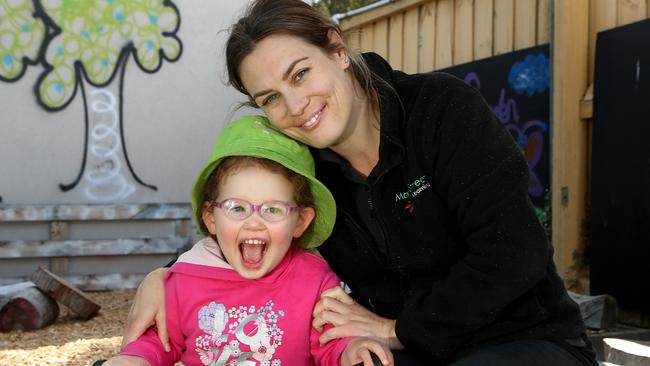 Number 5: Jade Nicholson from Maple Street Early Learning with Charlotte. Picture: Hamish Blair