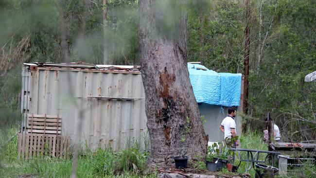 Police conduct a search of a property on Herons Creek Rd north of Kendall as the search for William Tyrrell continues. Picture: Nathan Edwards