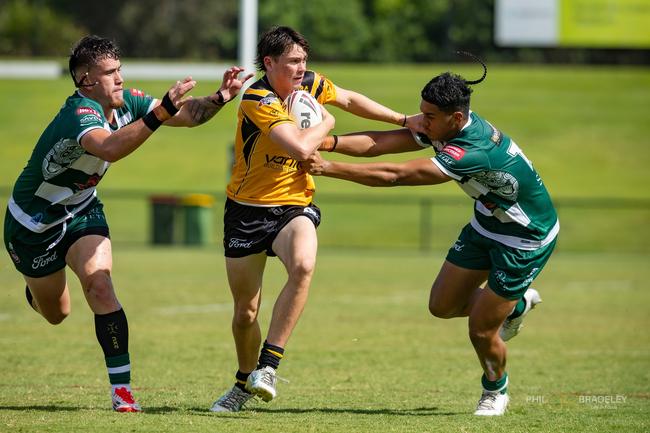 Sunshine Coast Falcons Mal Meninga talent Nate Thompson in action. Picture: Phil Bradeley.