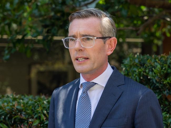 SYDNEY, AUSTRALIA - NewsWire Photos JANUARY 12, 2023: NSW Premier Dominic Perrottet addresses the media at Parliament house in Sydney as he admits to the public that he wore a Nazi costume to his 21st birthday. Picture: NCA NewsWire / Seb Haggett