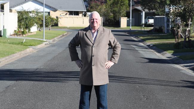 Trevor Rawnsley, CEO ARAMA (Australian Resident Accommodation Managers Association), on his own street in Burleigh that’s being taken over by AirBnB short-term rentals. Picture Glenn Hampson