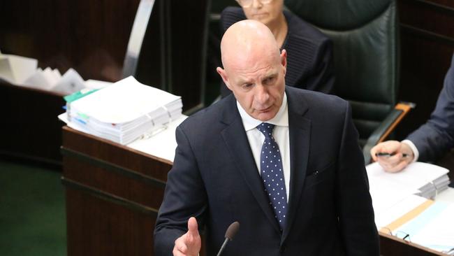 Premier Peter Gutwein addresses the Tasmanian House of Assembly.