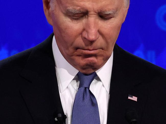 ATLANTA, GEORGIA - JUNE 27: U.S. President Joe Biden participates in the CNN Presidential Debate at the CNN Studios on June 27, 2024 in Atlanta, Georgia. President Biden and Republican presidential candidate, former U.S. President Donald Trump are facing off in the first presidential debate of the 2024 campaign.   Justin Sullivan/Getty Images/AFP (Photo by JUSTIN SULLIVAN / GETTY IMAGES NORTH AMERICA / Getty Images via AFP)