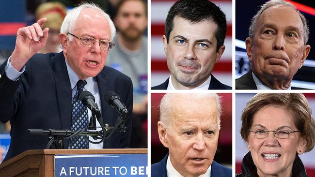 On current form not one of these Democrats candidates are electable: (clockwise from main) Bernie Sanders, Pete Buttigieg, Michael Bloomberg, Elizabeth Warren and Joe Biden