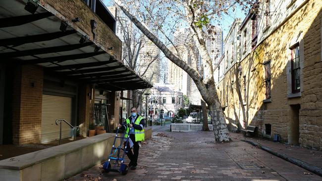 The Rocks looking like a ghost town during the Covid-19 lockdown in Sydney. Picture: NCA Newswire /Gaye Gerard