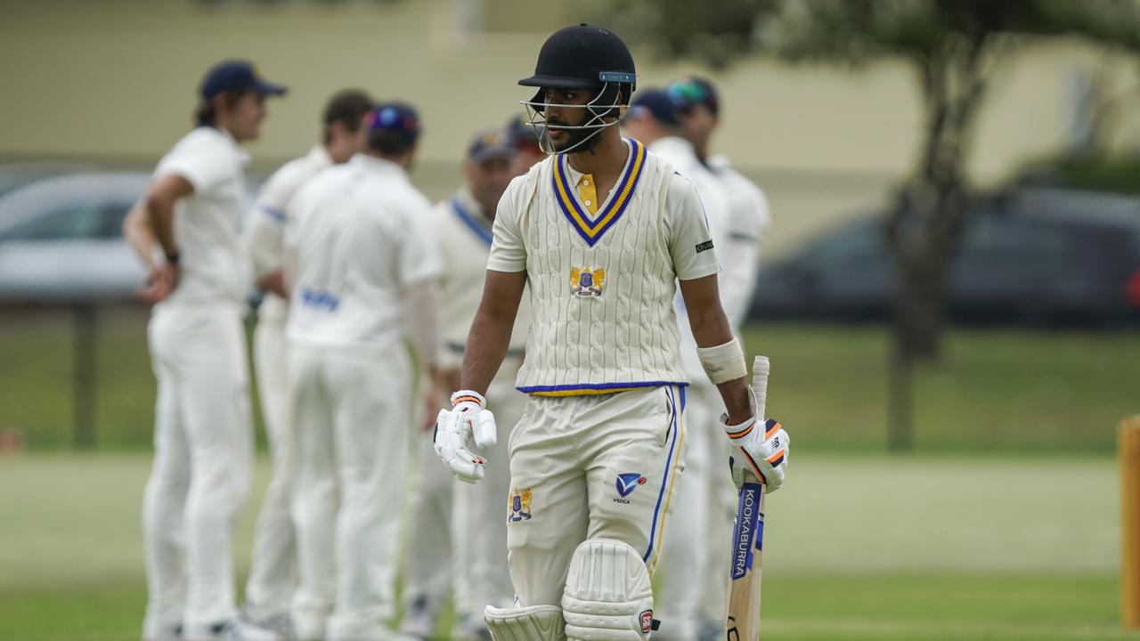 VSDCA - Ormond batsman Sachin Varadarajan walks off after being dismissed. Picture: Valeriu. Campan