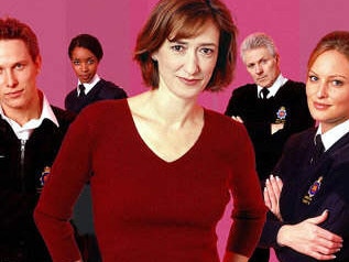 Gwynne (centre) as Supt. Susan Blake in <i>Mersey Beat</i>. Picture: Foxtel