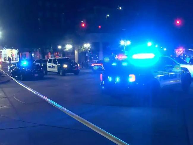 Police cordon off the area of the shooting in Birmingham, Alabama. Picture: WBRC