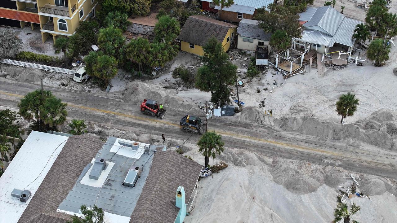 Sand has been spread into houses after the ocean flooded the Florida coastline. Picture: Joe Raedle/Getty Images/AFP