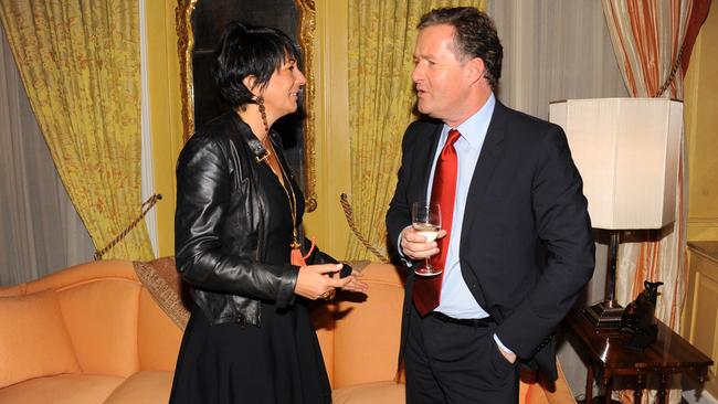 Ghislaine Maxwell and Piers Morgan at an event in New York City in 2003. Picture: Paul Bruinooge/Patrick McMullan via Getty Images