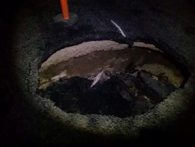 This sinkhole forced the closure of the Bruce Highway last month.