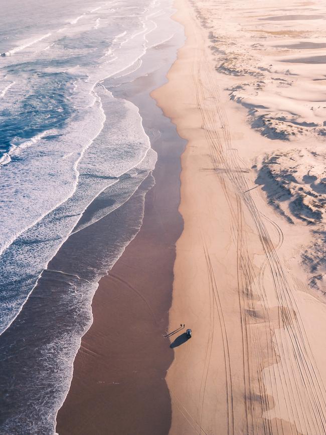 Aerial photograph of Stockton Beach and Sand-dunes. Picture: @hotherside/ Supplied