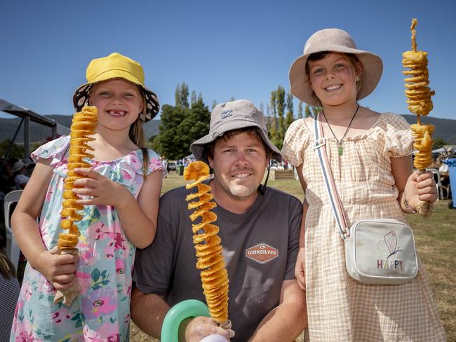 Taste of the Huon - Lani, Sam and Gracie Haugland. Picture: Caroline Tan