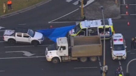 A cyclist has died after a collision with a truck in Mount Waverley. Picture: 7 News