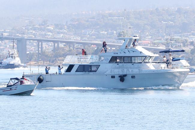 Flotilla following the Aurora Australis. Final voyage out of Hobart for the Aurora Australis. Picture: NIKKI DAVIS-JONES