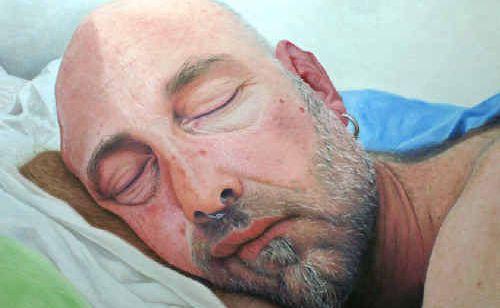 Cassandra Rijs’ oil on canvas painting of Dean Greguric, titled ‘You look so beautiful when you’re sleeping’, which won last night’s 2010 Northern Rivers Portrait Prize.