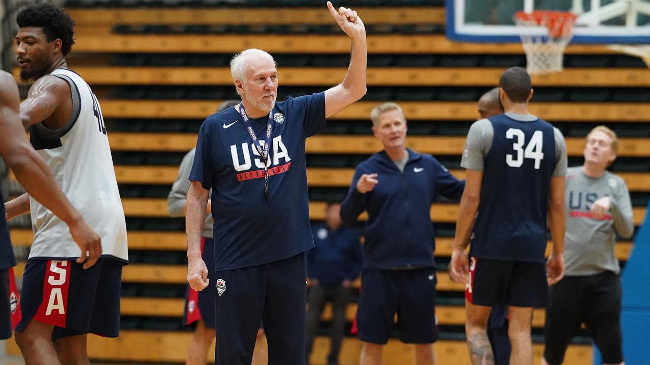 Master coach Gregg Popovich is orchestrating the Team USA campaign. Picture: AAP