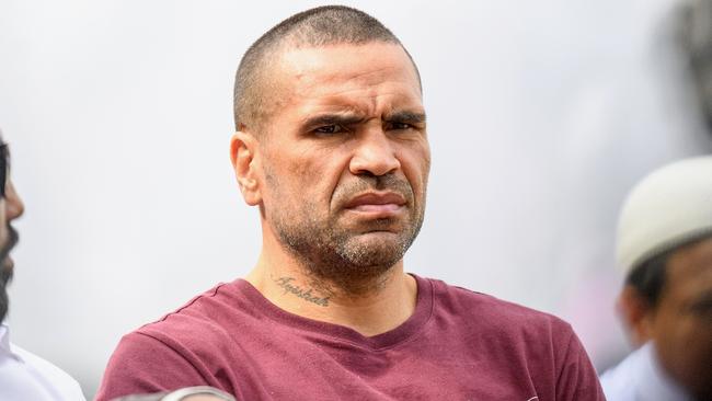 Former boxer Anthony Mundine has toned down his anti-vax message after he was condemned on social media. Picture: Kai Schwoerer/Getty Images