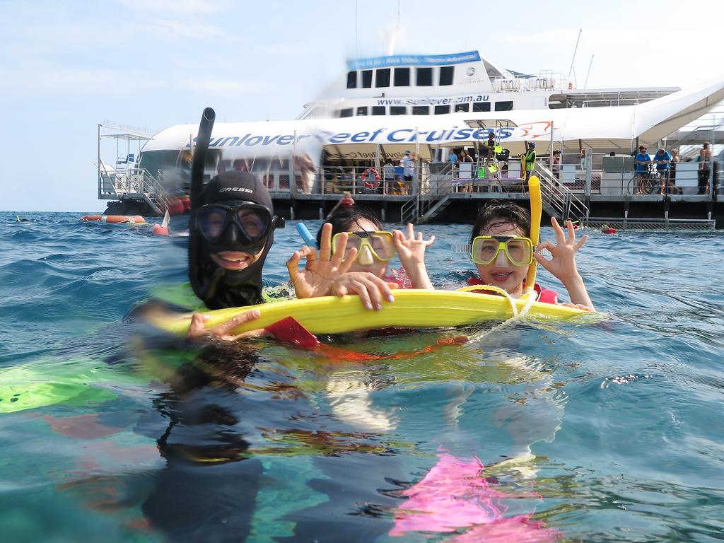 Tourists head off on a guided safari tour with marine biologist Pablo Cogollos (left). Picture: Brendan Radke