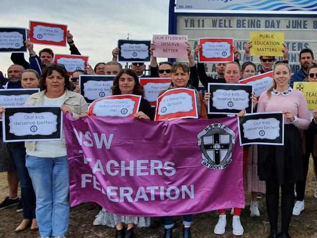 Schools across the Mid-North Coast take industrial action over working conditions. Pic NSW Teachers Federation